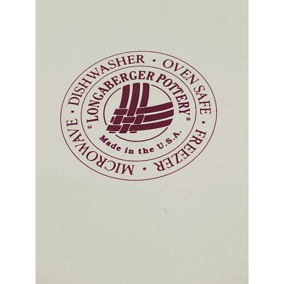 Longaberger Pottery Pie Dish Baking Plate Woven Traditions 10" Made In USA Vtg - Picture 13 of 16